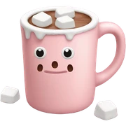 Light Pink mug of hot chocolate with marshmallows  sticker