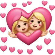Emojis babeando corazones rosados  sticker