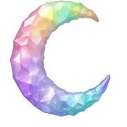 Pastel iridescent rainbow crystal crescent sticker