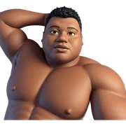 muscular male relaxing on bed sticker