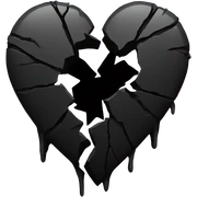 Black broken heart sticker