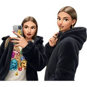 girls with jewelry and phones sticker