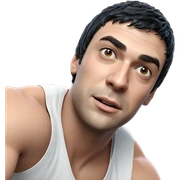 realistic black haired male model sticker