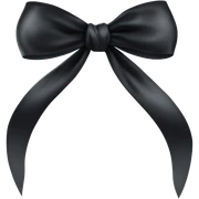 Black satin bow sticker