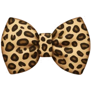 leopard print bow sticker