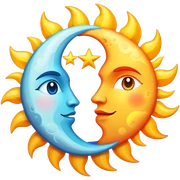 Sun and moon  sticker