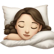 sleeping beauty brunette white girl with a silk pillow sticker