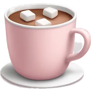 Light Pink mug of hot chocolate with marshmallows  sticker