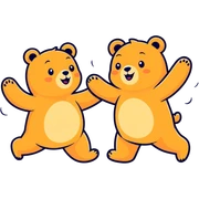 Two happy bers dance sticker