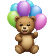 teddy bear holding balloons  sticker