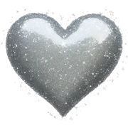 Glitter silver heart sticker