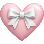 Pastel pink heart with white bow sticker