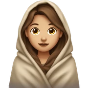 girl with brown hair in a blanket sticker