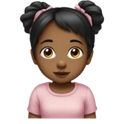 Cute Baby gril with straight black hair  sticker