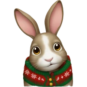 Rabbit in Christmas sweater sticker