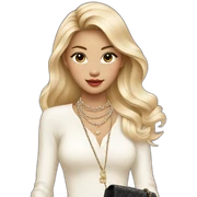 Blonde Chanel Asian Girl with Birkin bag and Chanel necklace sticker