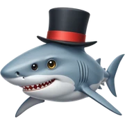 Shark with a top hat sticker