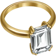 Emerald cut diamond ring gold band  sticker
