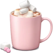 Light Pink mug of hot chocolate with marshmallows  sticker