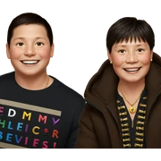 boys with smiles and jewelry sticker