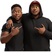 boys in hoodies indoors sticker