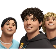 boys smiling in hoodies sticker