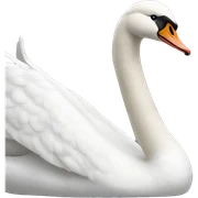white realistic swan sticker