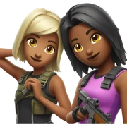 Three girls playing fortnite sticker