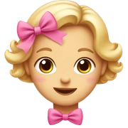 Adorable face with pink bow sticker