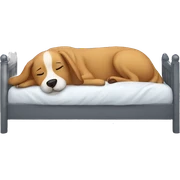 Dog in the bed. and sleep sticker