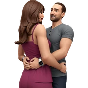 couple hugging in stylish attire sticker