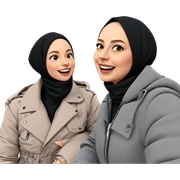 happy girls in jackets sticker