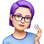 female, light blue shirt, short light-brown hair sticker