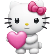 hello kitty holding a pink heart  sticker