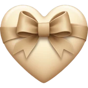 Beige heart with bow  sticker