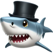 Shark with a top hat sticker