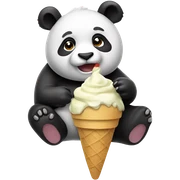 Panda eating ice cream sticker