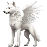 White Winged Wolf full body sticker