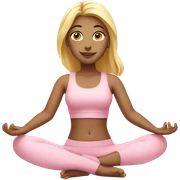 blonde yoga girl light pink clothes n sticker