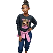 smiling girl in casual outfit sticker