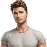 brown-haired boy with jewelry sticker