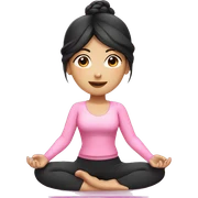 asian girl black hair with pink yoga set sticker