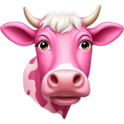 pink cow sticker