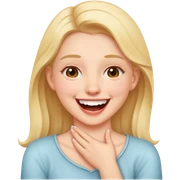 girl holding neck laughing sticker