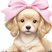 blonde dog with pink bow sticker