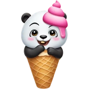 Panda eating ice cream sticker