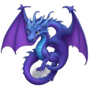 Purpule and blue dragon sticker
