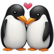 Penguin love sticker