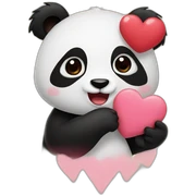Heart panda sticker