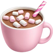 Light Pink mug of hot chocolate with marshmallows  sticker